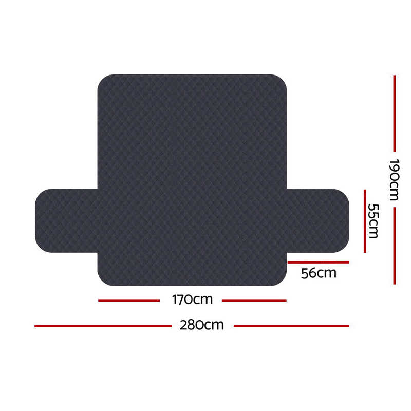 DS NA  Sofa Cover Quilted Couch Covers 100% Water Resistant 3 Seater Dark Grey