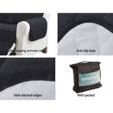 DS NA  Sofa Cover Quilted Couch Covers 100% Water Resistant 3 Seater Dark Grey