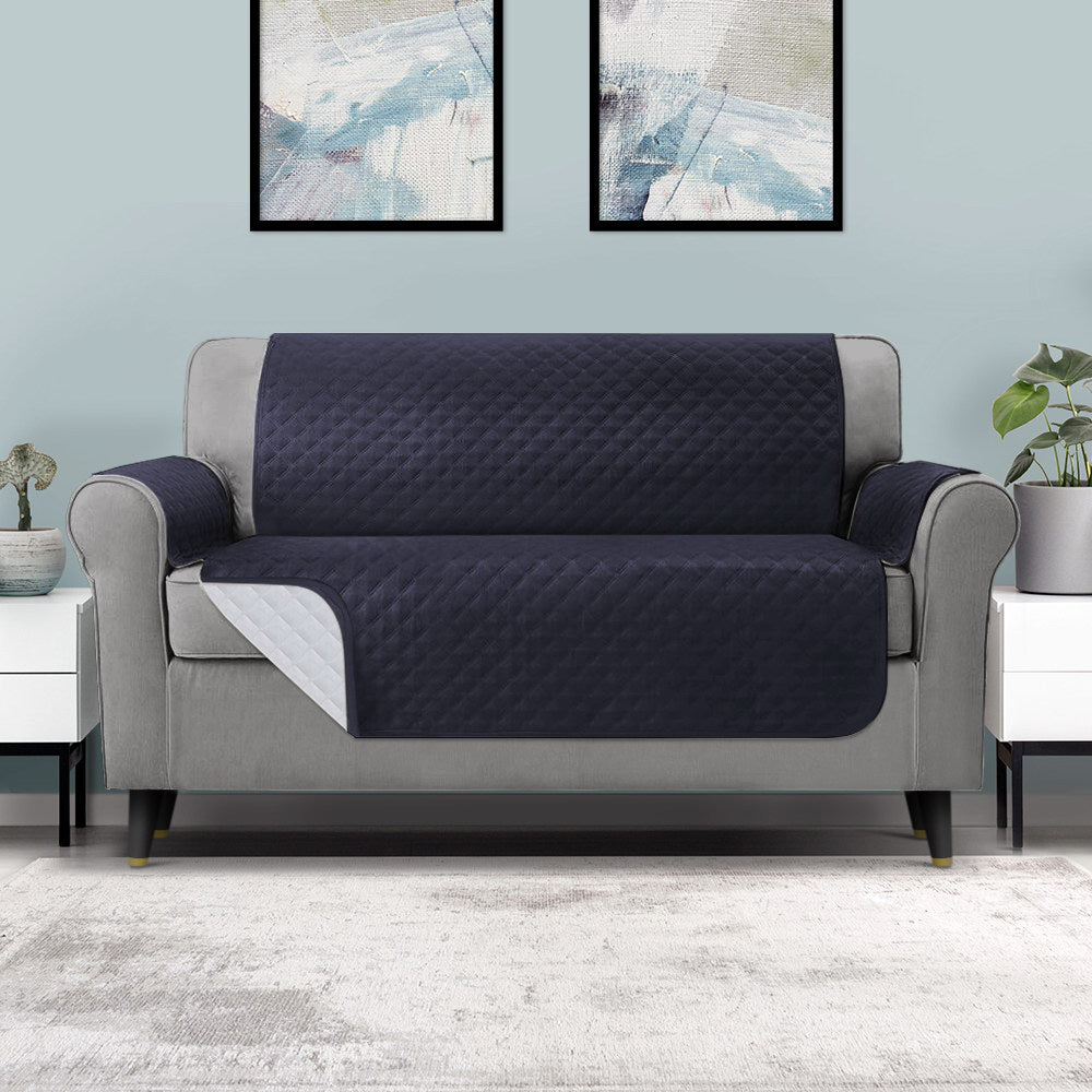 DS NA  Sofa Cover Quilted Couch Covers 100% Water Resistant 3 Seater Dark Grey