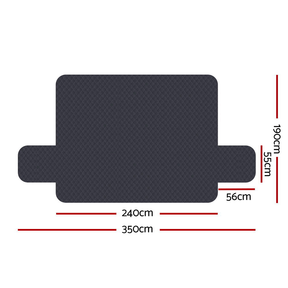 DS NA Sofa Cover Quilted Couch Covers 100% Water Resistant 4 Seater Dark Grey