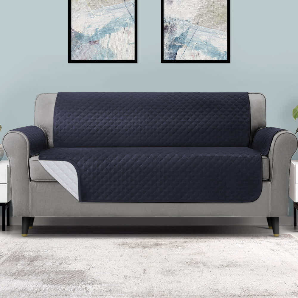 DS NA Sofa Cover Quilted Couch Covers 100% Water Resistant 4 Seater Dark Grey