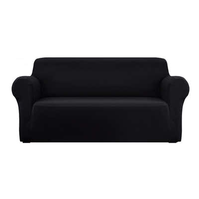 DS NA Artiss Sofa Cover Elastic Stretchable Couch Covers Black 3 Seater