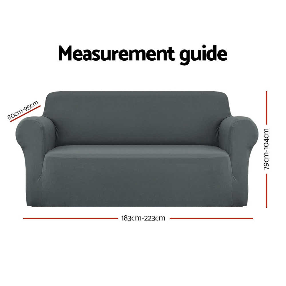 DS NA Artiss Sofa Cover Elastic Stretchable Couch Covers Grey 3 Seater