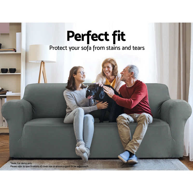 DS NA Artiss Sofa Cover Elastic Stretchable Couch Covers Grey 3 Seater