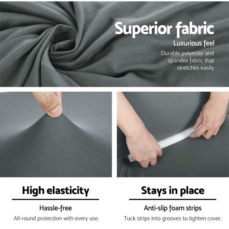 DS NA Artiss Sofa Cover Elastic Stretchable Couch Covers Grey 3 Seater