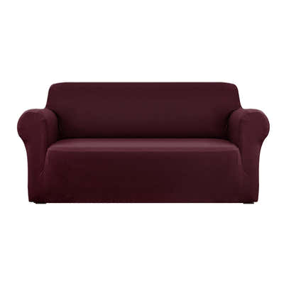 DS NA Artiss Sofa Cover Elastic Stretchable Couch Covers Burgundy 3 Seater