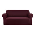 DS NA Artiss Sofa Cover Elastic Stretchable Couch Covers Burgundy 3 Seater