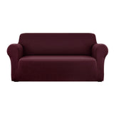 DS NA Artiss Sofa Cover Elastic Stretchable Couch Covers Burgundy 3 Seater