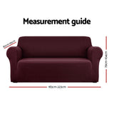 DS NA Artiss Sofa Cover Elastic Stretchable Couch Covers Burgundy 3 Seater