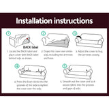 DS NA Artiss Sofa Cover Elastic Stretchable Couch Covers Burgundy 3 Seater