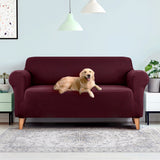 DS NA Artiss Sofa Cover Elastic Stretchable Couch Covers Burgundy 3 Seater