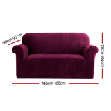 DS NA Artiss Velvet Sofa Cover Plush Couch Cover Lounge  2 Seater Ruby Red