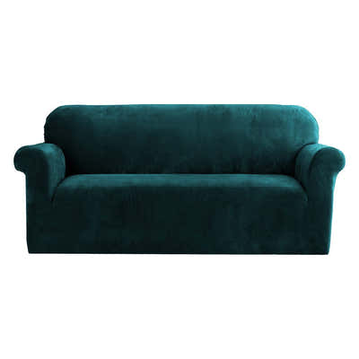 DS NA Artiss Velvet Sofa Cover Plush Couch Cover Lounge  3 Seater Agate Green