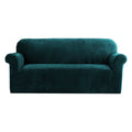 DS NA Artiss Velvet Sofa Cover Plush Couch Cover Lounge  3 Seater Agate Green