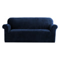 DS NA Artiss Velvet Sofa Cover Plush Couch Cover Lounge  3 Seater Sapphire