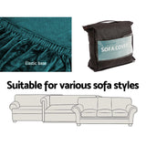 DS NA Velvet Sofa Cover Plush Couch Cover Lounge Slipcover 4 Seater Agate Green