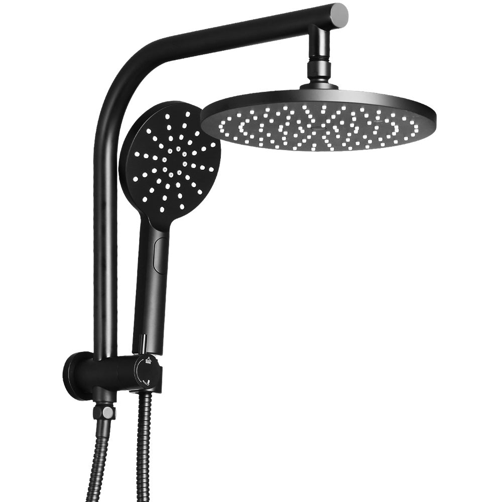 DS NA Cefito WELS 9'' Rain Shower Head Set Round Handheld High Pressure Black