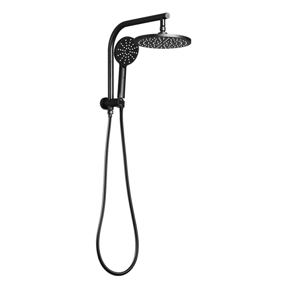 DS NA Cefito WELS 9'' Rain Shower Head Set Round Handheld High Pressure Black