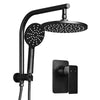 DS NA WELS 9'' Rain Shower Head Mixer Round Handheld High Pressure Wall Black