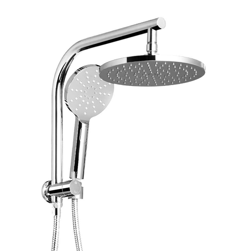 DS NA WELS 9'' Rain Shower Head Set Round Handheld High Pressure Wall Chrome