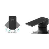 DS NA Bathroom Mixer Tap Faucet Rain Shower head Set Hot And Cold Diverter Black