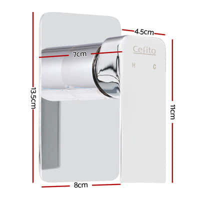 DS NA Cefito Shower Mixer Tap Wall Bath Bathroom Basin Faucet Vanity BrassSilver