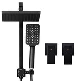DS NA WELS 8'' Rain Shower Head Taps Square Handheld High Pressure Wall Black