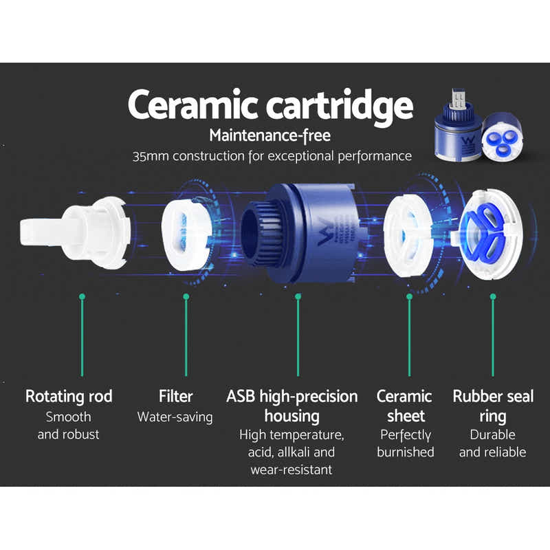 DS NA Bathroom Taps Faucet Rain Shower Head Set Hot And Cold Diverter DIY Black