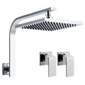 DS NA WElS 8'' Rain Shower Head Taps Square High Pressure Wall Arm DIY Chrome