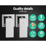 DS NA WElS 8'' Rain Shower Head Taps Square High Pressure Wall Arm DIY Chrome