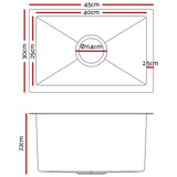 DS NA 30cm x 45cm Stainless Steel Kitchen Sink Under/Top/Flush Mount Silver