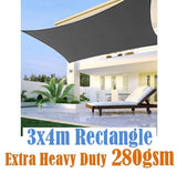 280gsm Shade Sail 3X4M grey rectangle