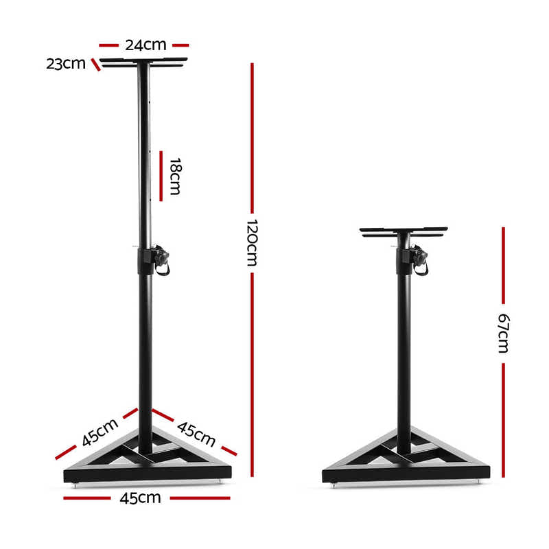 DS NA Set of 2 120CM Surround Sound Speaker Stand - Black