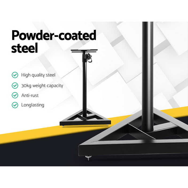 DS NA Set of 2 120CM Surround Sound Speaker Stand - Black