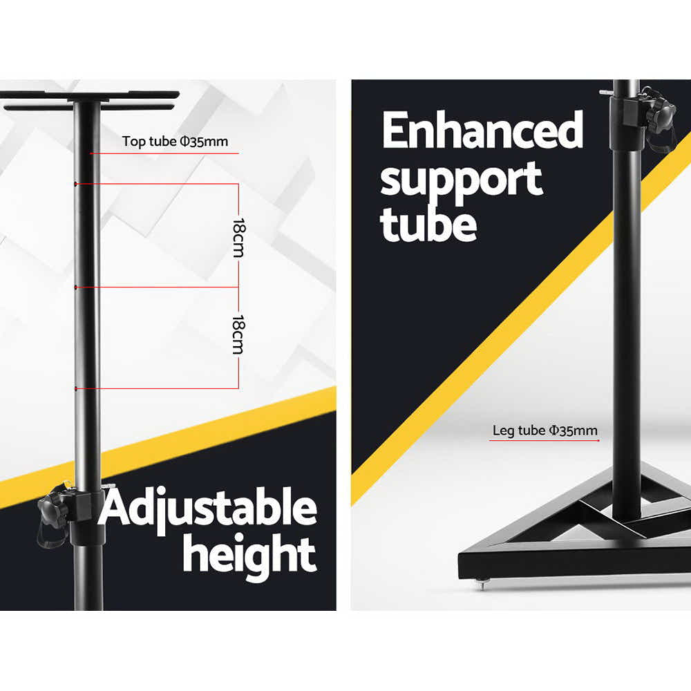 DS NA Set of 2 120CM Surround Sound Speaker Stand - Black