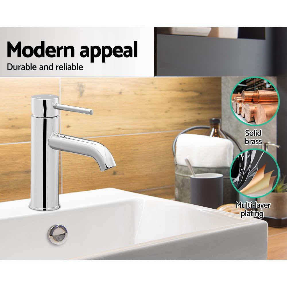 DS NA Cefito Basin Mixer Tap Faucet Silver