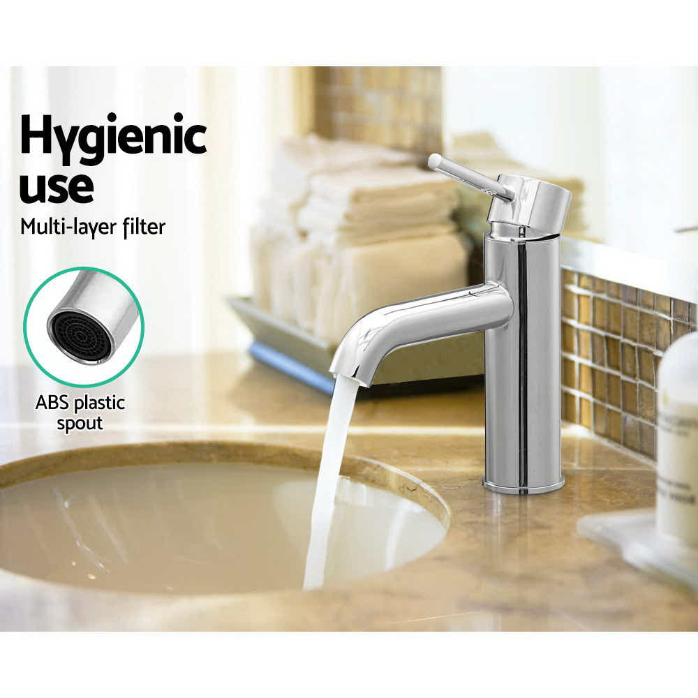 DS NA Cefito Basin Mixer Tap Faucet Silver