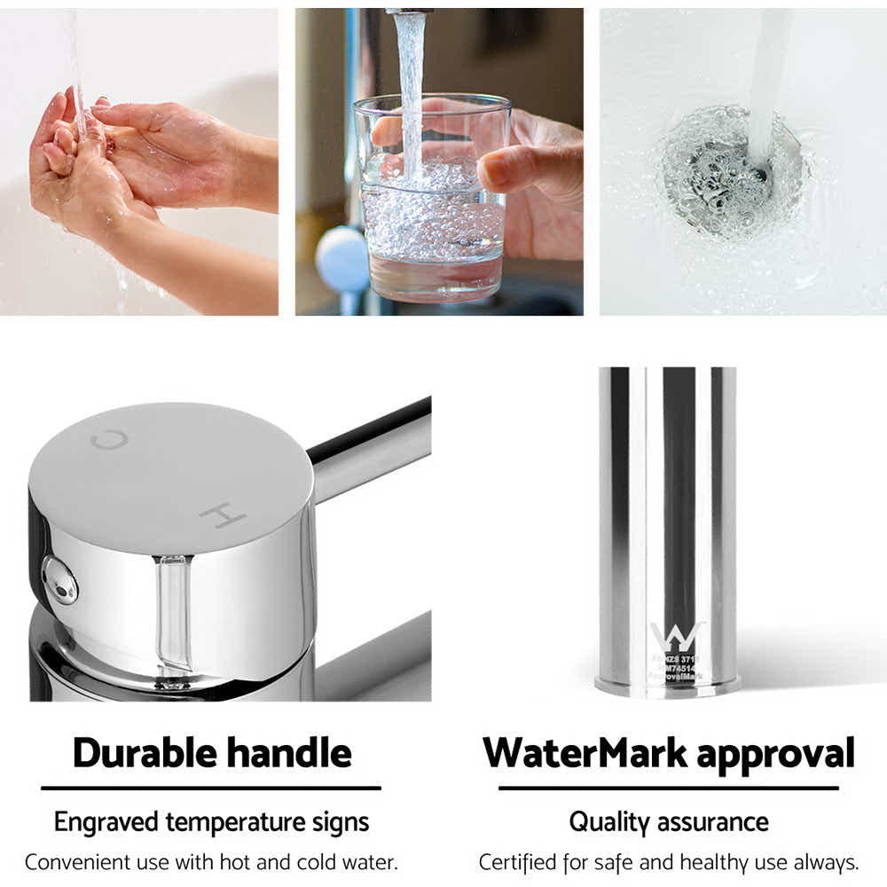 DS NA Cefito Basin Mixer Tap Faucet Silver