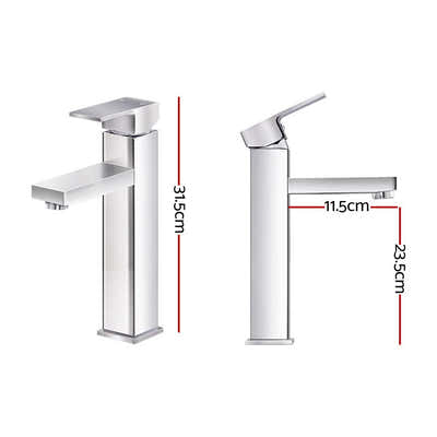DS NA Cefito Basin Mixer Tap Faucet Silver
