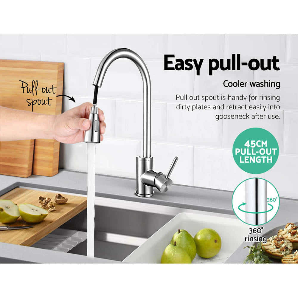 DS NA Cefito Pull-out Mixer Faucet Tap - Silver