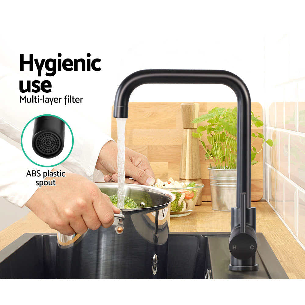 DS NA Cefito Mixer Kitchen Faucet Tap Swivel Spout WELS Black