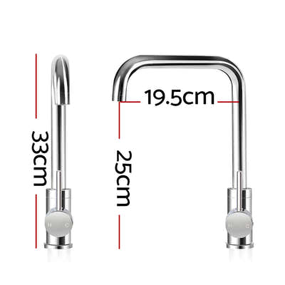 DS NA Cefito Mixer Kitchen Faucet Tap Swivel Spout WELS Silver