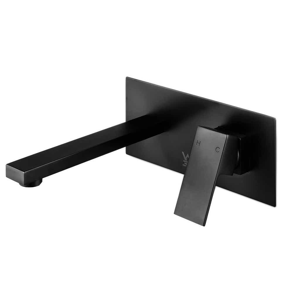 DS NA WELS Bathroom Tap Wall Square Black Basin Mixer Taps Vanity Brass Faucet
