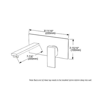 DS NA WELS Bathroom Tap Wall Square Silver Basin Mixer Taps Vanity Brass Faucet