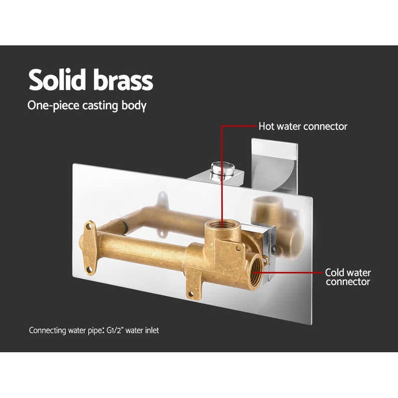 DS NA WELS Bathroom Tap Wall Square Silver Basin Mixer Taps Vanity Brass Faucet