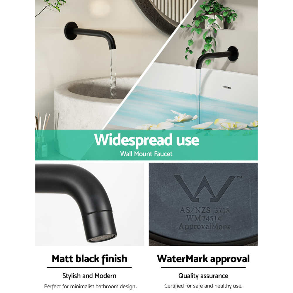 DS NA Cefito Bathroom Spout Tap Water Outlet Bathtub Wall Mounted Black