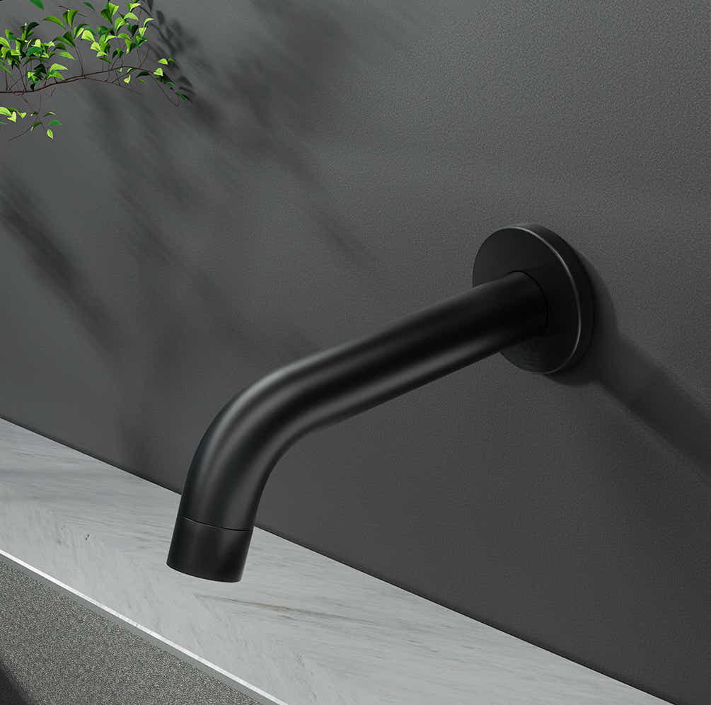DS NA Cefito Bathroom Spout Tap Water Outlet Bathtub Wall Mounted Black