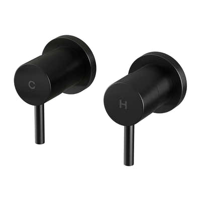 DS NA Cefito Bathroom Tap Shower Twin Tap Faucet Basin Sink Bath Swivel Black