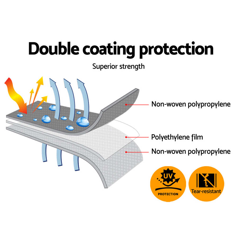 DS NA 3.6x4.8m Tarp Camping Tarps Poly Tarpaulin Heavy Duty Cover 180gsm Silver