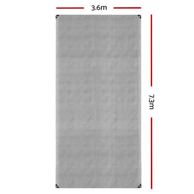 DS NA 3.6x7.3m Tarp Camping Tarps Poly Tarpaulin Heavy Duty Cover 180gsm Silver